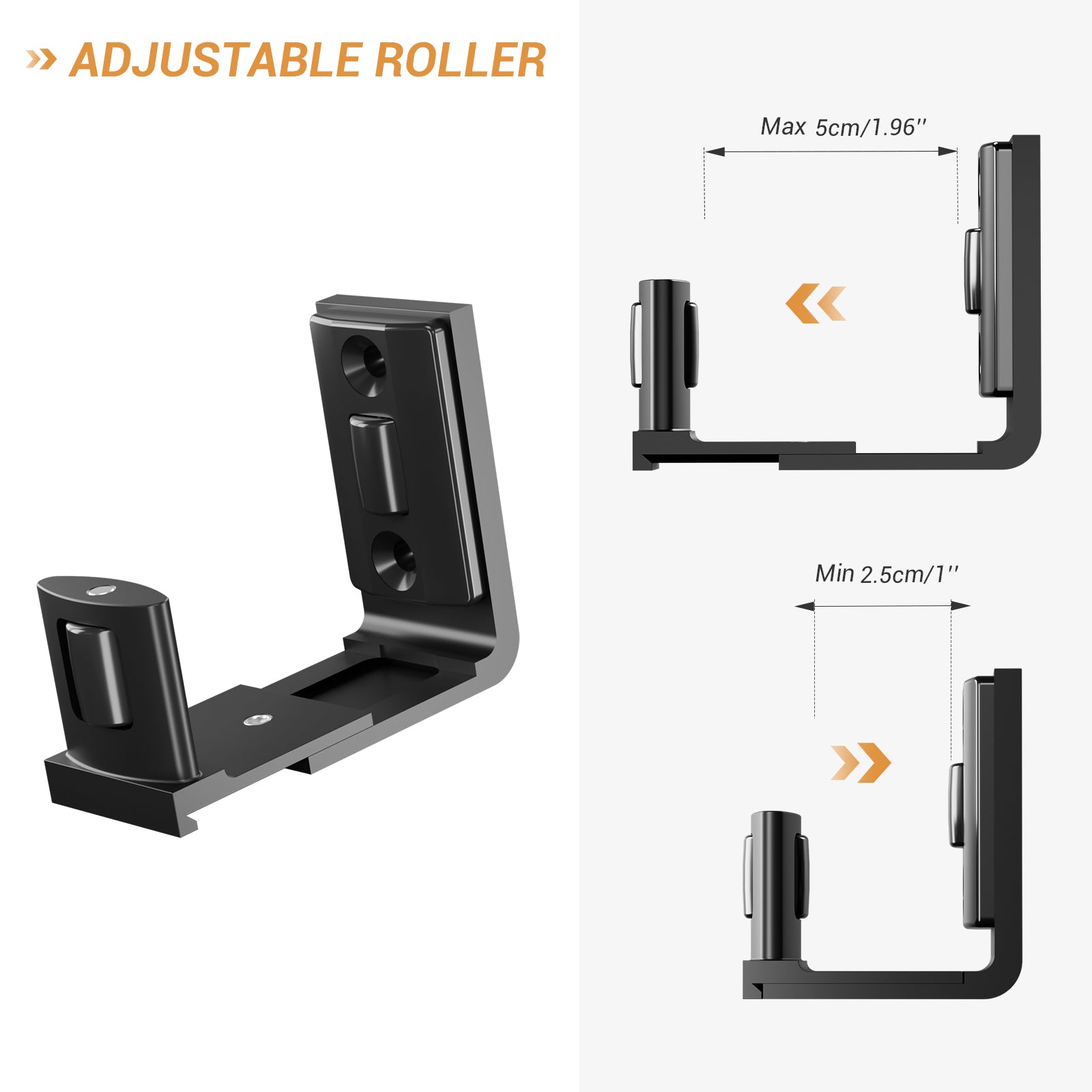 Sliding Barn Door Bottom Floor Guide,Adjustable U-Shaped Flat Bottom Design,Easy to Install,Wall Mounted,Black