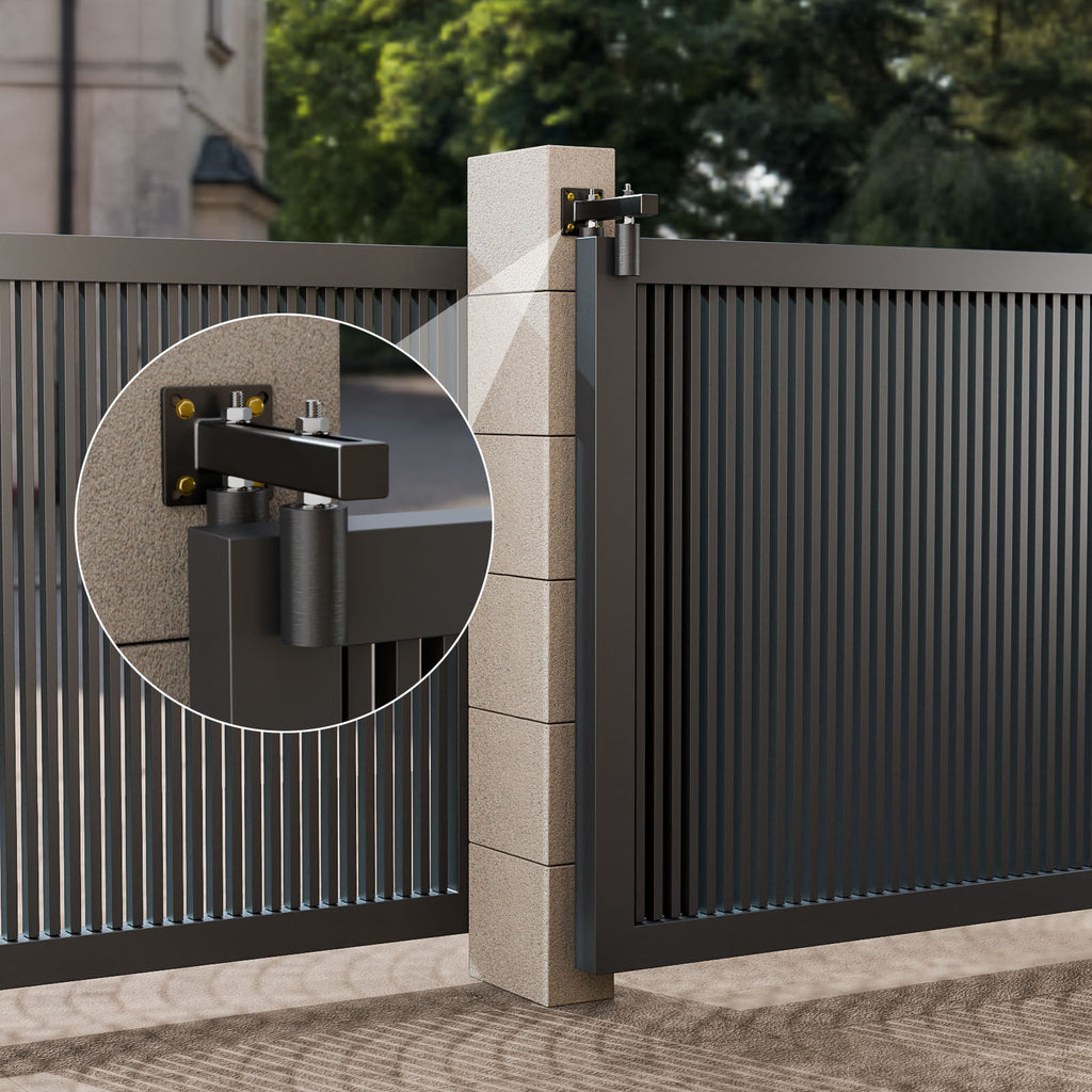 Universal Heavy Duty 4" Slide Gate Guide Roller, Steel Thickening Sliding Gate Kit and Hard Nylon Rollers，Rugged and Resistant to Corrosion and Rust，Tipping for Sliding Rolling Gates Up to 5.7"