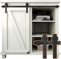 2.5FT Super Mini Sliding Barn Door Hardware Kit for Single Door TV Stands Small Cabinets, J-Shaped Hanger (No Cabinet)