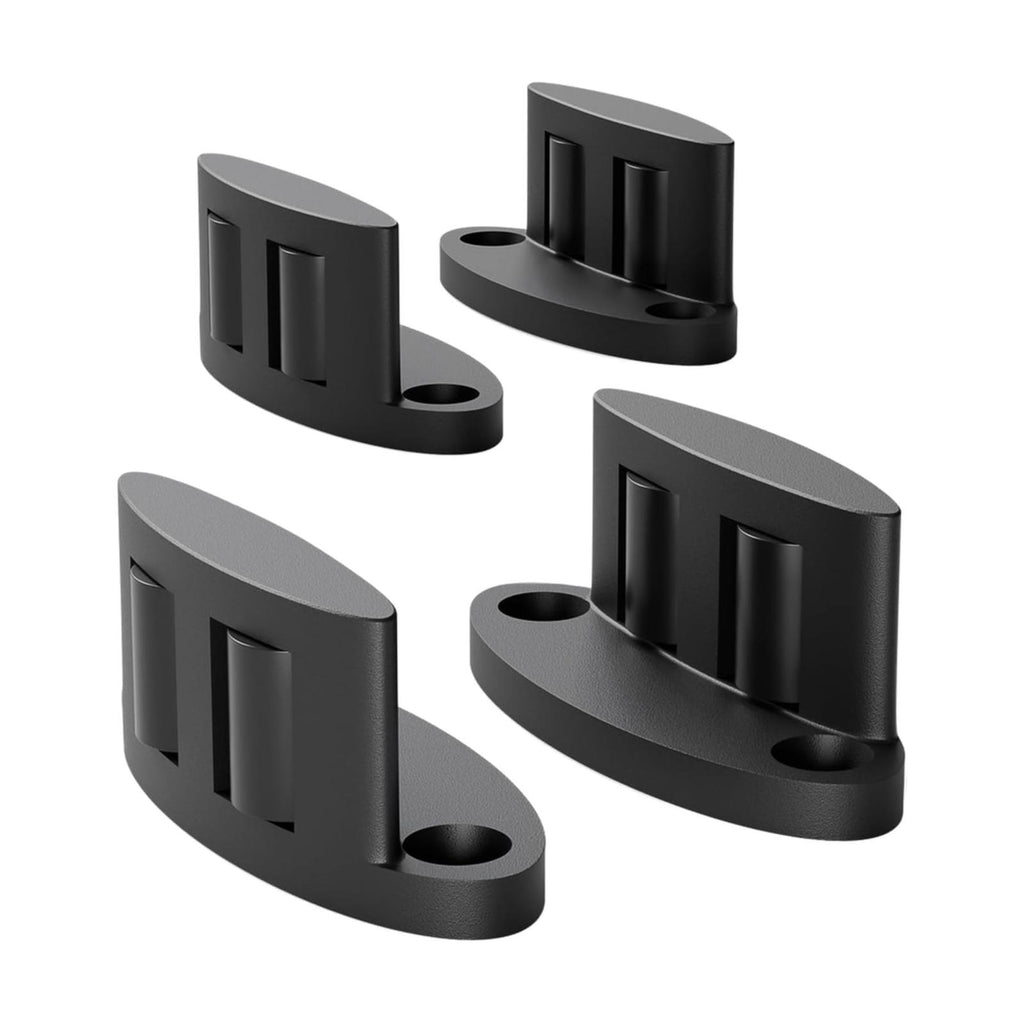 Sliding Barn Door Floor Guide Bottom, Double-Sided Roller Design, Smoothly and Quietly, Easy Install, Black (4 Packs)