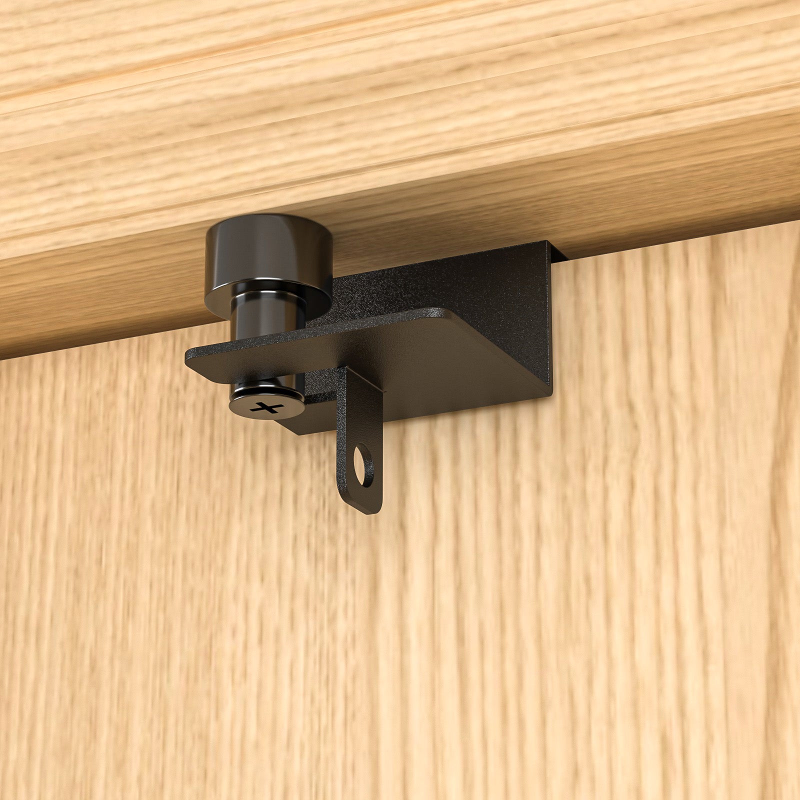 FLYVLIEG Child Proof Door Top Lock-Double Adjustable Roller, Scratch-Free Design, Solid and Safety, Black, 1 Pcs