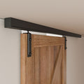 6.6FT Ceiling Mount Box Rail Barn Door Hardware Heavy Duty Sliding Barn Door Track Kit for Single Door, Aluminum Alloy, Easy Install (No Door)
