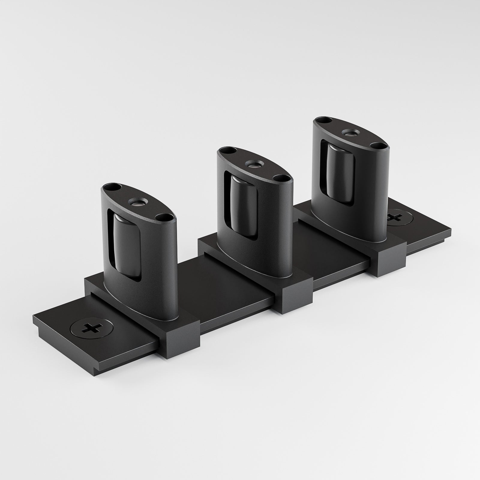 Sliding Closet Door Floor Guide for Double Bypass Door, Barn Door Bottom Guide, Adjustable 3-Roller Design, Easy Install, Black