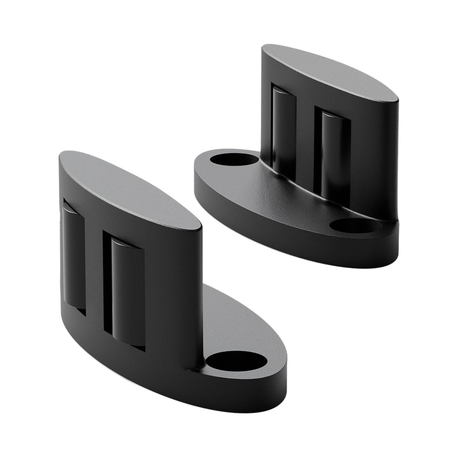 Sliding Barn Door Floor Guide Bottom, Double-Sided Roller Design, Smoothly and Quietly, Easy Install, Black (2 Packs)