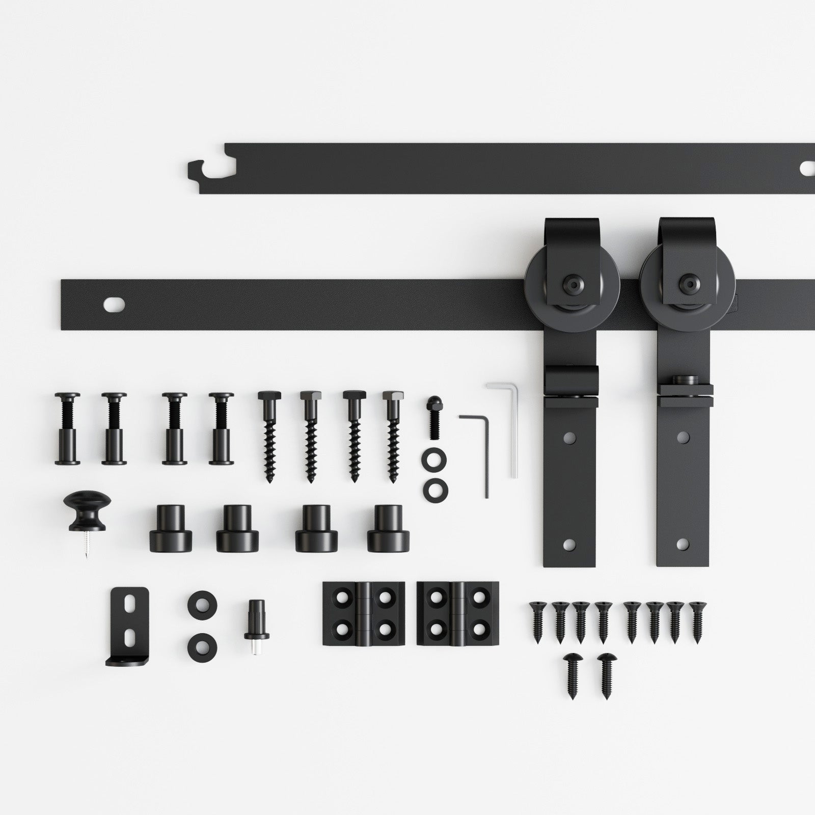 Upgraded 2.5FT Mini Folding Sliding Barn Door Hardware Kit for 2 Doors,Easy Install,Small Cabinet Barn Door Hardware Track Kit for TV Stand, Cupboards, Storage Cabinets(No Cabinet)