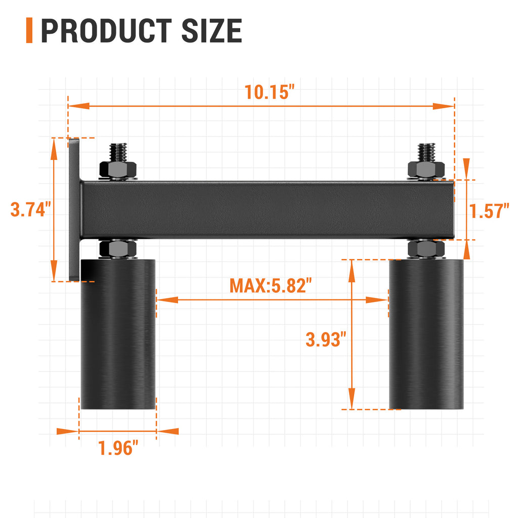 Universal Heavy Duty 4" Slide Gate Guide Roller, Steel Thickening Sliding Gate Kit and Hard Nylon Rollers，Rugged and Resistant to Corrosion and Rust，Tipping for Sliding Rolling Gates Up to 5.7"