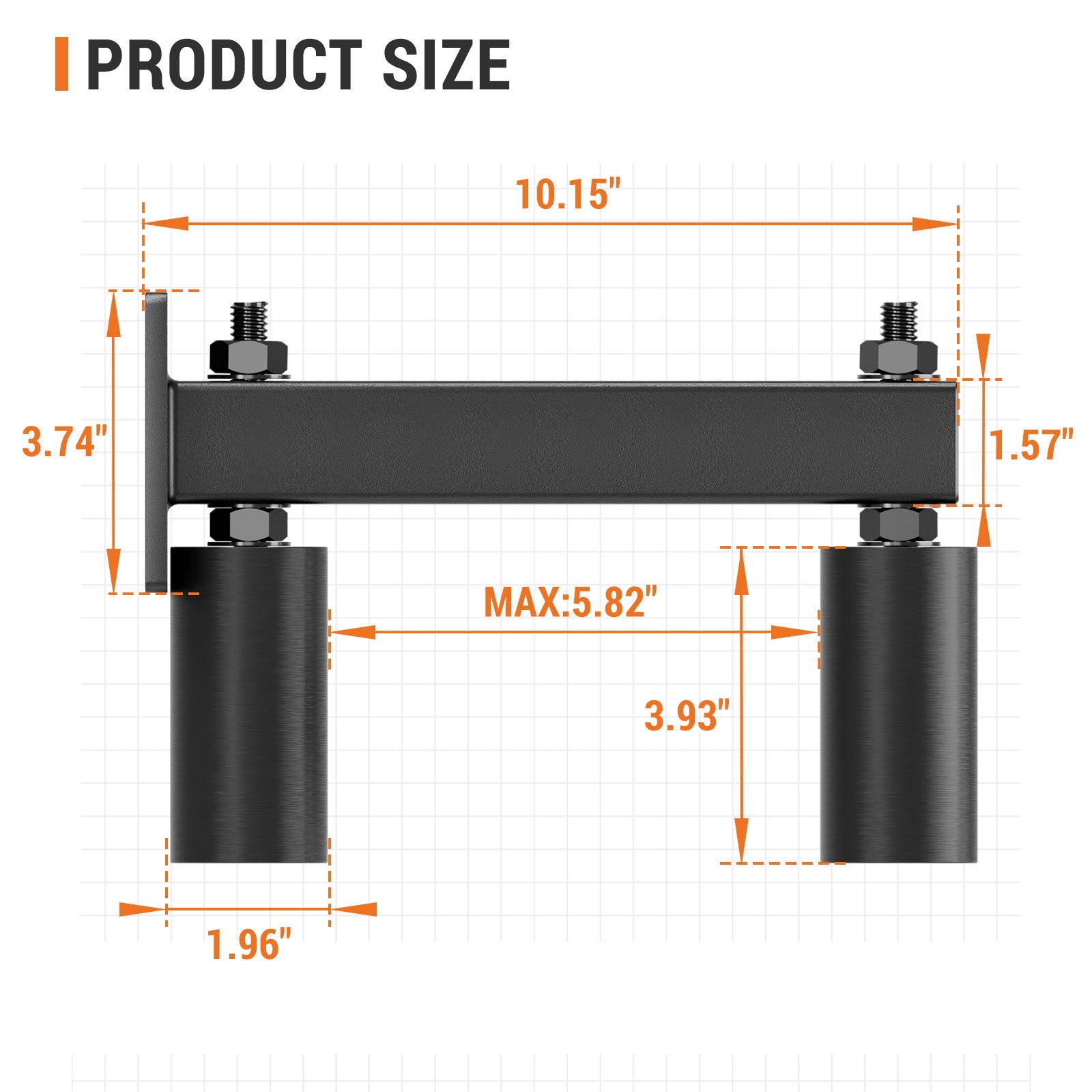 Universal Heavy Duty 4" Slide Gate Guide Roller, Steel Thickening Sliding Gate Kit and Hard Nylon Rollers，Rugged and Resistant to Corrosion and Rust，Tipping for Sliding Rolling Gates Up to 5.7"