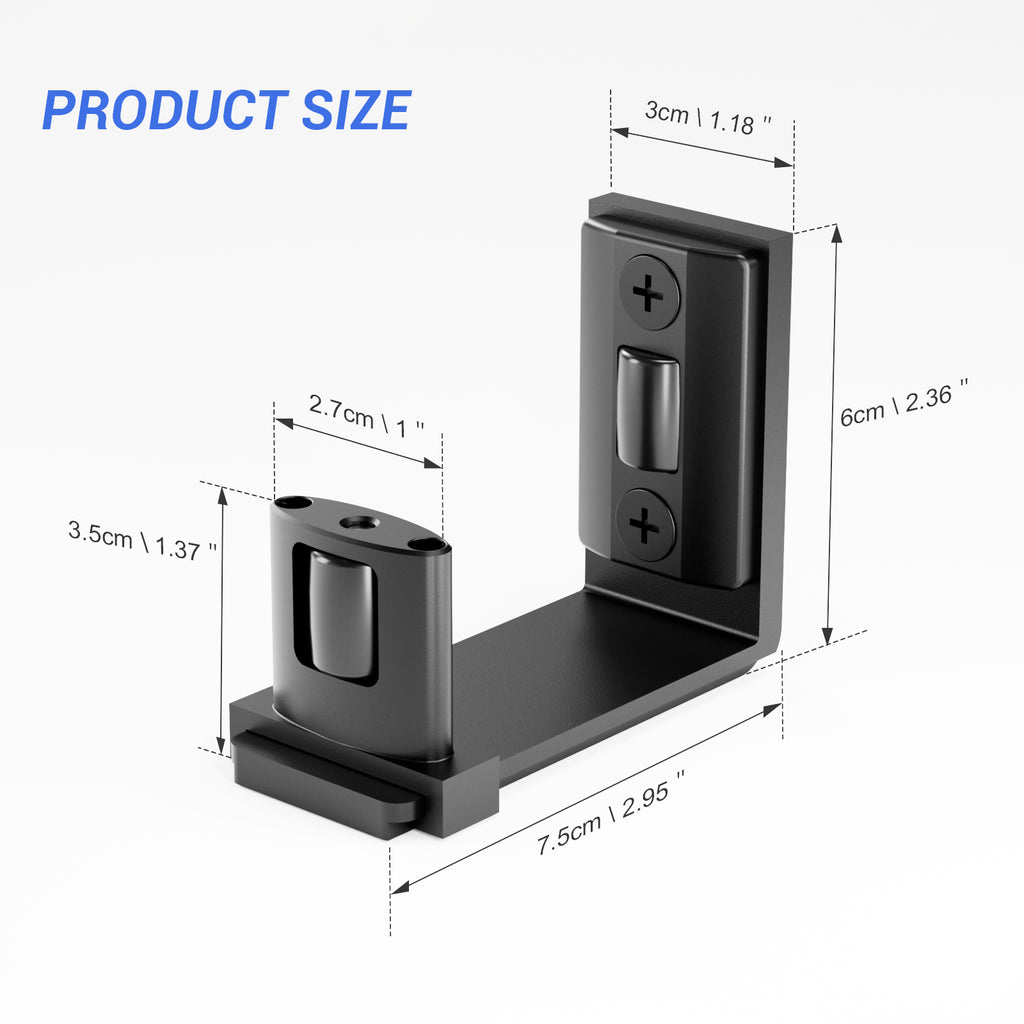 Sliding Barn Door Bottom Floor Guide,Adjustable U-Shaped Flat Bottom Design,Smoothly and Quietly,Easy to Install,Wall Mounted,Black, 1 Pcs