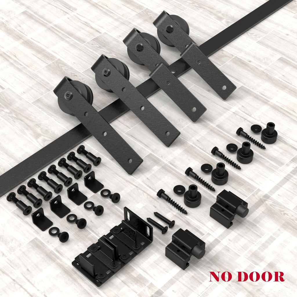 3FT Mini Bypass Barn Door Hardware Kit for 2 Doors, Small Cabinet Barn Door Hardware Track Kit for Cabinet, TV Stand, Cupboard (No Cabinet)