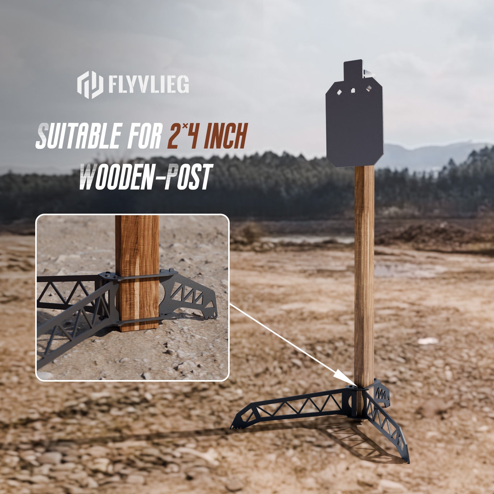 Steel Target Stand Base,2x4 Target Stand Base for Hanging AR500 Steel Shooting Targets,Easy to Carry,Target Base Suitable for Outdoor and Indoor Use Ideal for Shooting Practice and Competitions