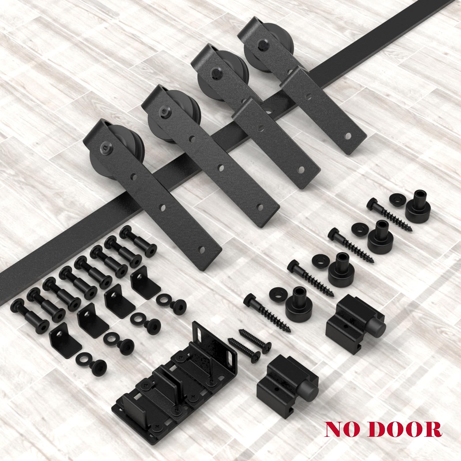 3.5FT Mini Bypass Barn Door Hardware Kit for 2 Doors, Small Cabinet Barn Door Hardware Track Kit for Cabinet, TV Stand, Cupboard (No Cabinet)