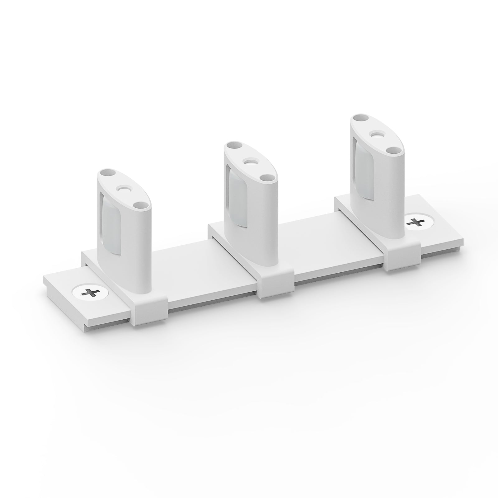 FLYVLIEG Sliding Closet Door Floor Guide for Double Bypass Door, Barn Door Bottom Guide, Adjustable 3-Roller Design, Easy Install, White