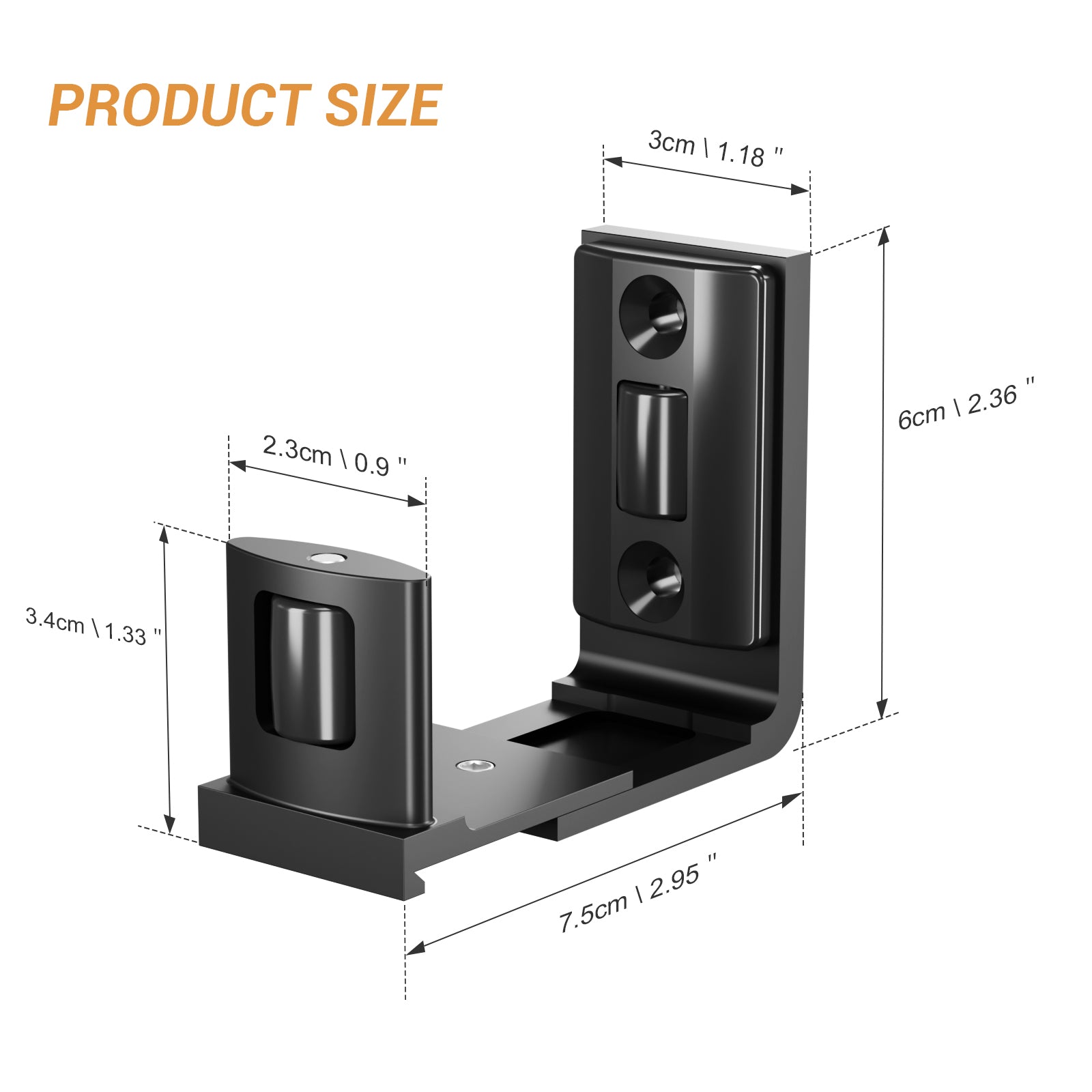 Sliding Barn Door Bottom Floor Guide,Adjustable U-Shaped Flat Bottom Design,Easy to Install,Wall Mounted,Black